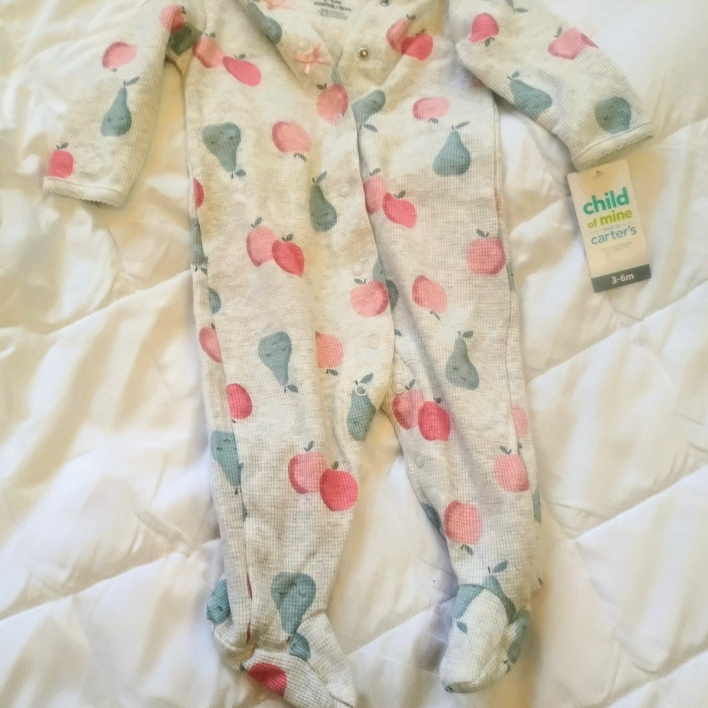 Carter's Child Of Mine Pink and Blue Fruit Print Footie